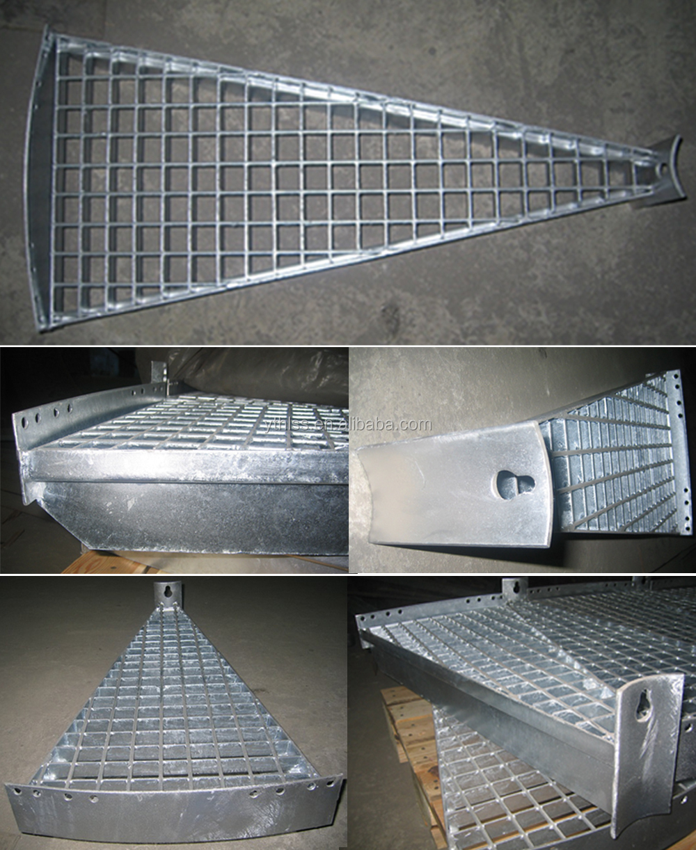 Outdoor fan-shape stair treads galvanized spiral stair treads