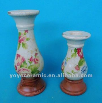 antique ceramic candle holders