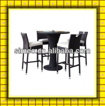 wicker rattan bar table and stools SCBT-046