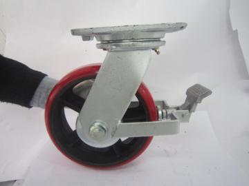 5080 Plate type brake PU machinery caster