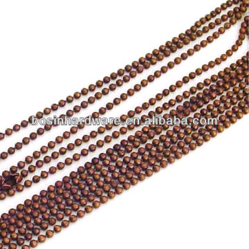 2015 New Product Top Quality Metal Copper Color Ball Chain