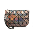 Logo Custom Geometric Rhombus Drop Flat Beg Magic Makeup Cosmetic Beg Portable Handbags