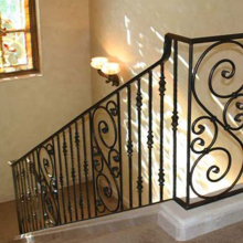 indoor balcony cast iron stair railing