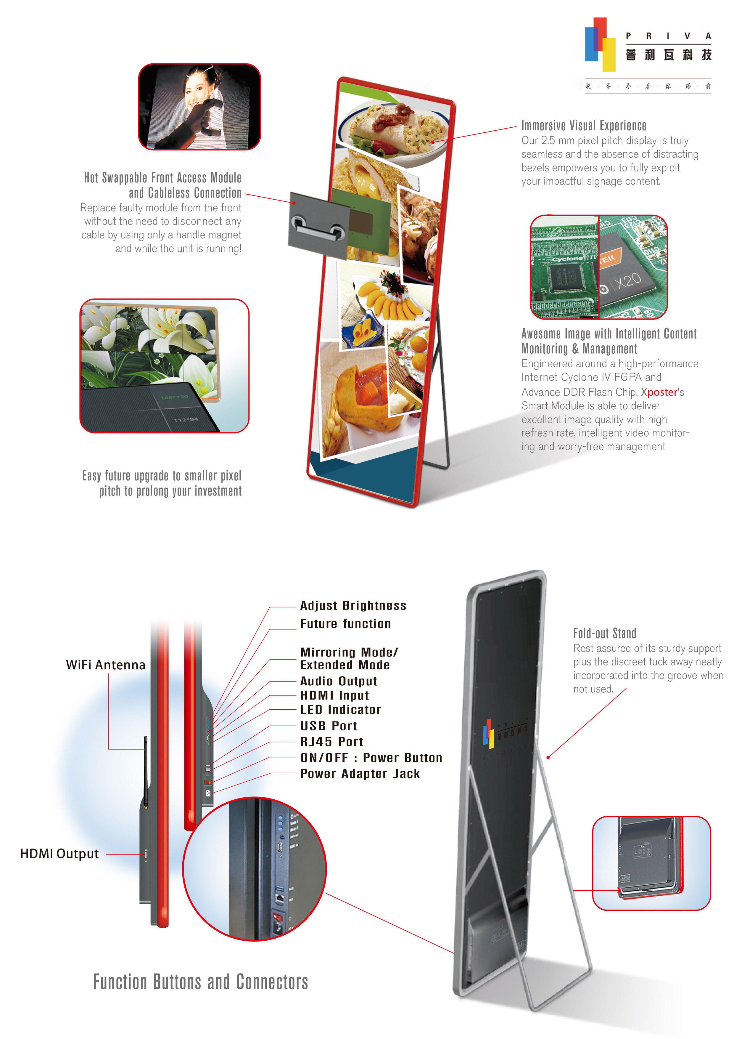 Intelligent P2.5 Indoor LED Advertising Player