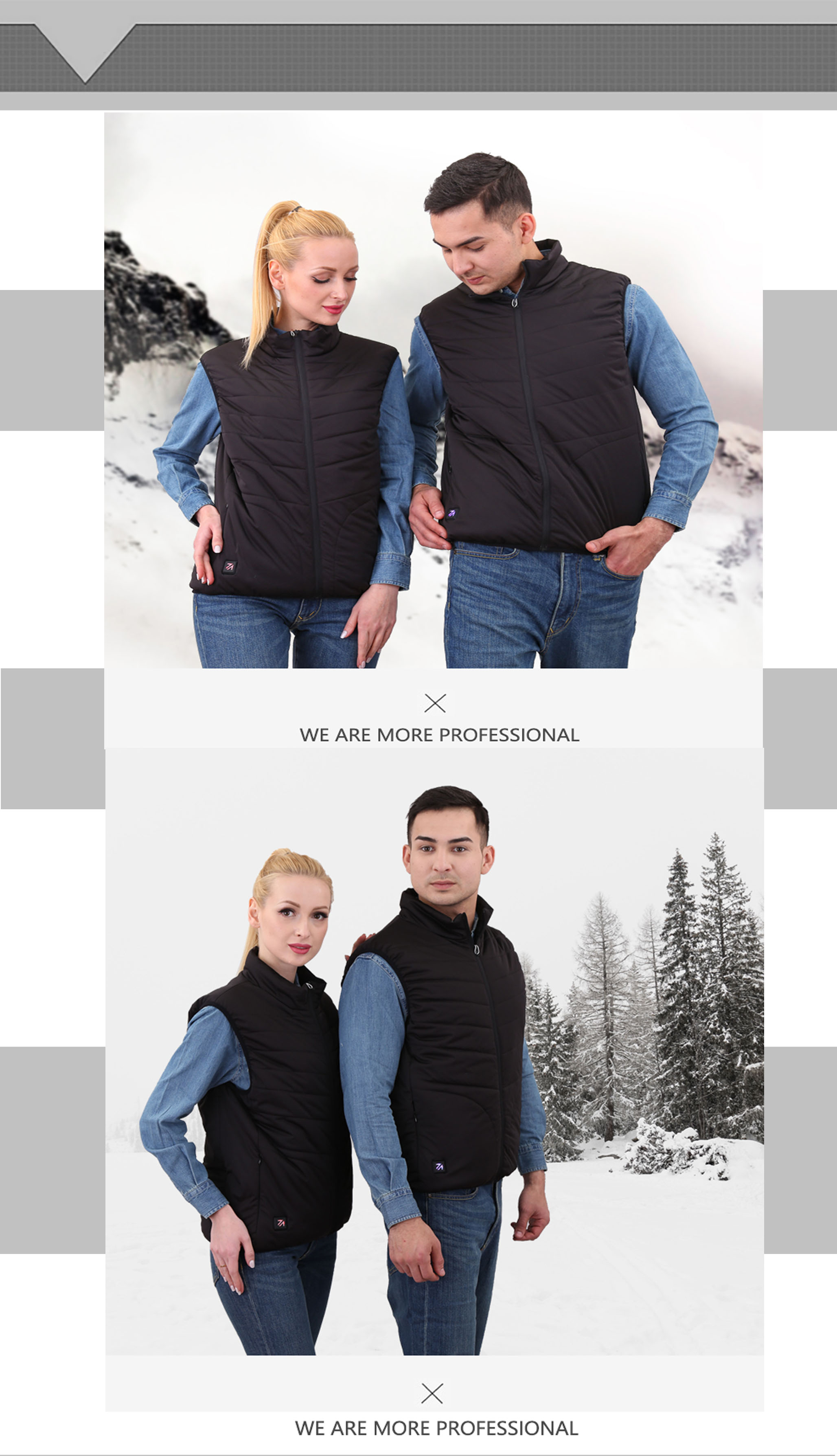 Cheap hot sale top quality unisex heated jacket electric heating vest