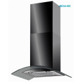 Curved Glass Black Chimney Hood