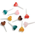 Mehrfarbiges Herz Candy Shaped Resin Cabochon für handgemachte Bastelarbeiten Dekoration Perlen Charms DIY Spielzeug Ornamente