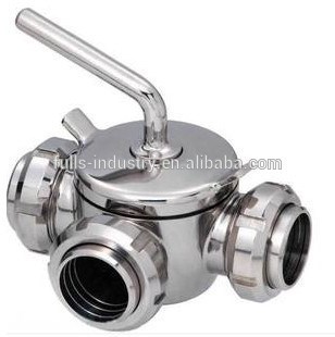 3 way sanitary stainless steel plug valve,flanged plug valve