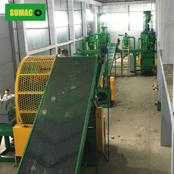 High output waste tire recycling machinery