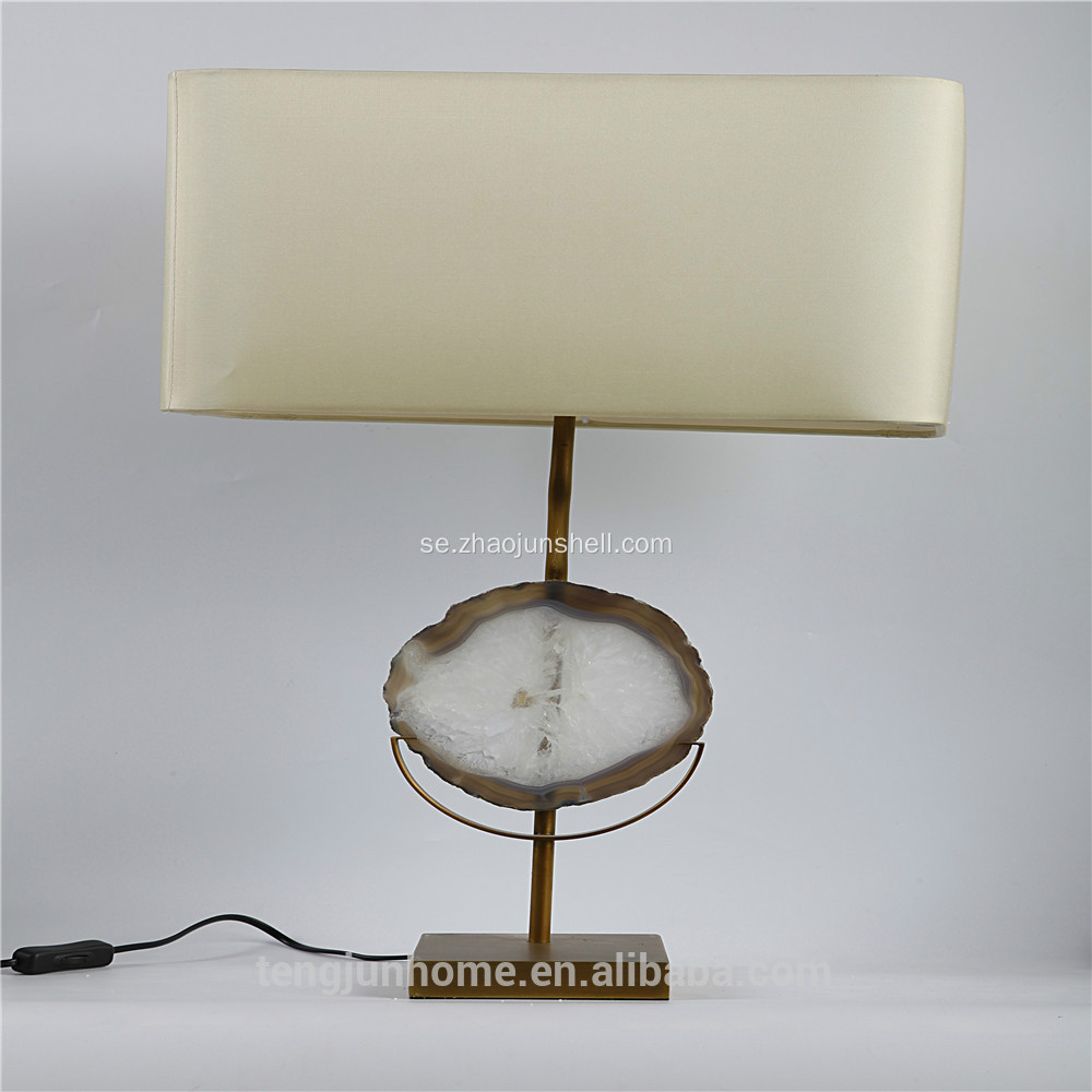 Canosa agat inredning bordslampa med metall piedestal