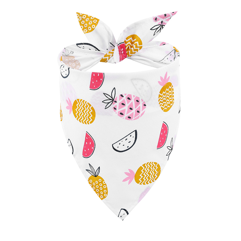 New Pet Triangle Scarf Summer Fruit Pattern Small Fresh Dog Saliva Towel Pet Scarf In Stock