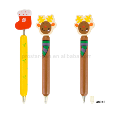 Christmas Wooden ball pen for christmas gift