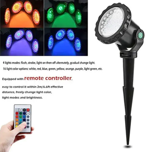 Remote Control 16-Color Led Spotlight for Garden Pond