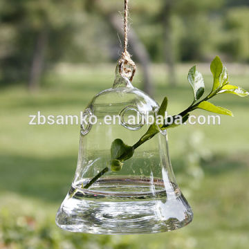 Glass hanging flower holder Bell shape glass flower hanging holder