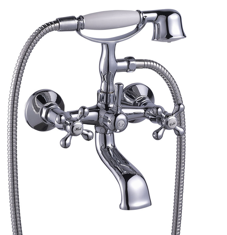 Excellent Quality Wall Mounted Shower Faucet, Flexible Hose Economic Shower Faucet Tap