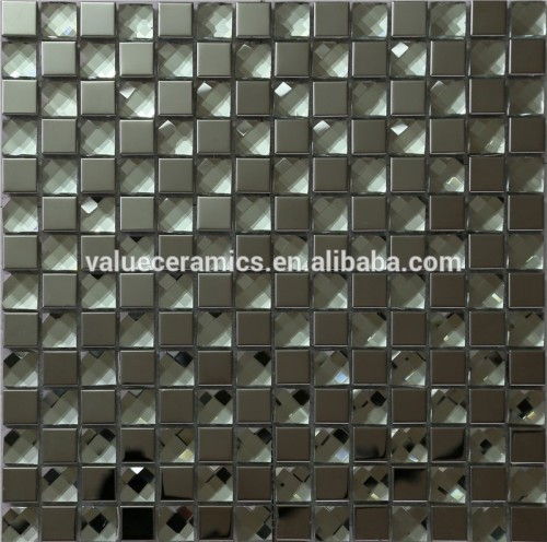 metal mix glass sliver mosaic wall tile
