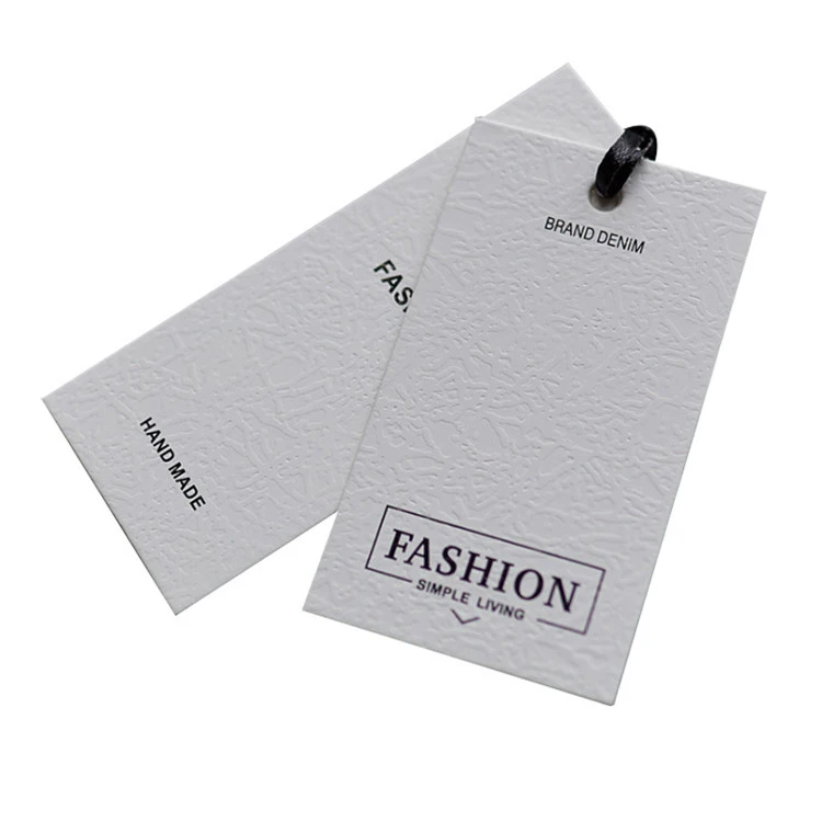 Glossy Custom Recycled Paper Clothing Tagger Hangtag with Logo