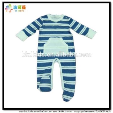 BKD GOTS organic cotton printewd stripe newborn infant rompers