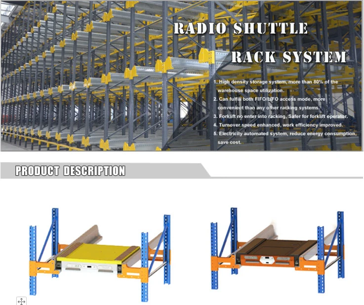 Heavy Duty Fifo Radio Shuttle Racking System