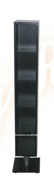 black wood CD rack