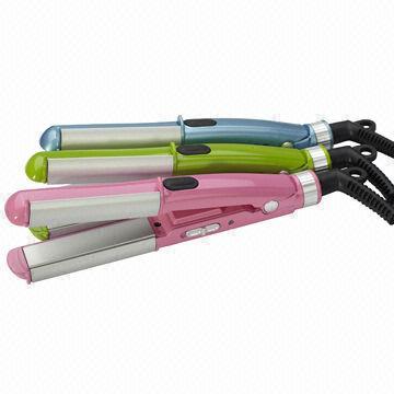 Mini hair straightener, ceramic-coated PTC heater, 360° swivel cord