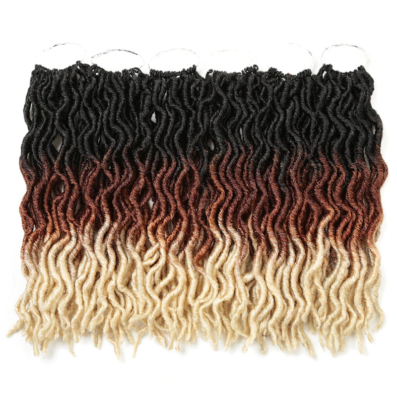 18inch Gypsy Locs Crochet Faux Nu Loc Wavy Goddess Boho Dreadlocks Twist Braiding Hair Extension Gypsy