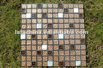 China high quality reflective crystal glass mix shell mosaic tile for mosaic church