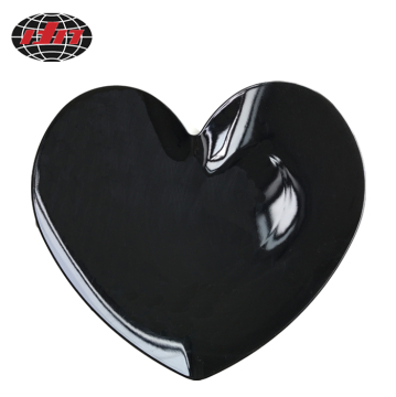 Pure Black Heart-shaped Plastic Charger Plate