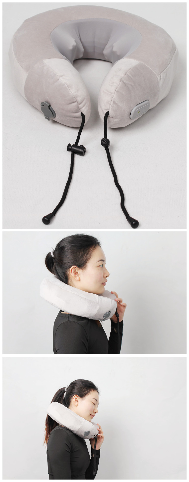 infared heating intelligent inflatable neck shoulder massage pillow