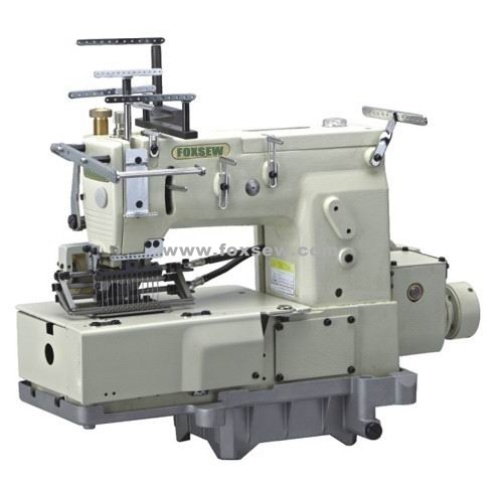 12 Needle Flat-bed Double Chain Stitch Sewing Machine with Shirring