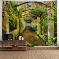 Green Corridor Tapestry muur Opknoping Flower Gallery Vine natuur Wall Tapestry voor woonkamer slaapkamer slaapzaal Home Decor