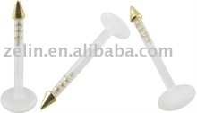Bio-Plast Lip Labret with Cone Shaped 14K Gold Head