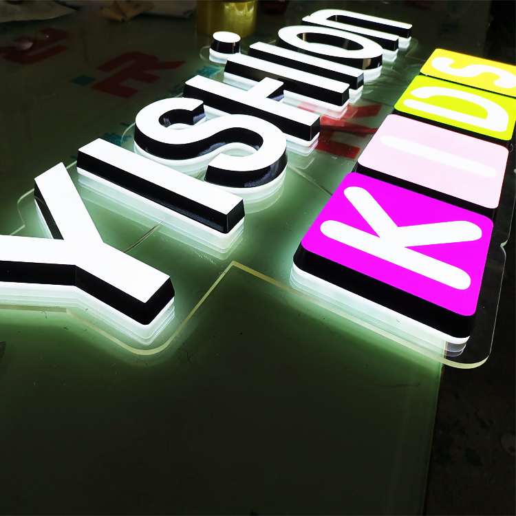 3D Brand Logo Custom Led Lighting Electronic Signage Full Acrylic Light Up Sign Letter Led Logo Sign