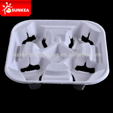 Takeaway paper pulp moulded coffee cup holder carrier                        
                                                Quality Choice