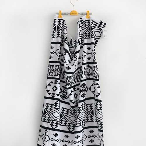 wholesale 100% cotton black pattern beach towel