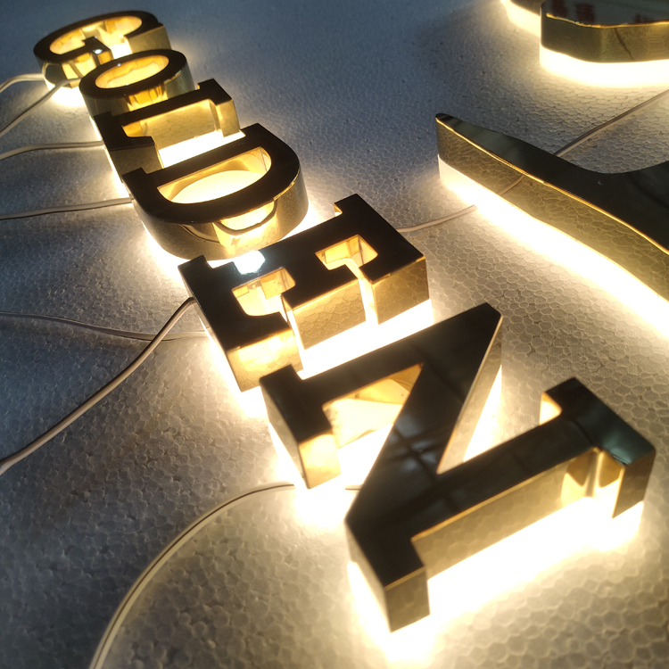 Custom 3d led backlit sign logo light up signs advertising letters company led wall sign letter led light box