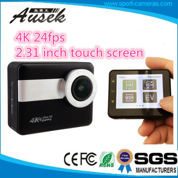 The 2017 New design touch screen 4K action camera IMX 117 Stabilization Audio controller NOVATEK 96660 yi action cam 4k