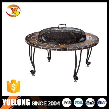 Natural Stone Fire place Slate & Marble fire pit with Copper Accents