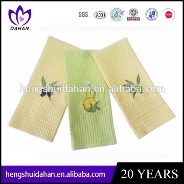 cotton waffle weave embroidered kitchen dish towels