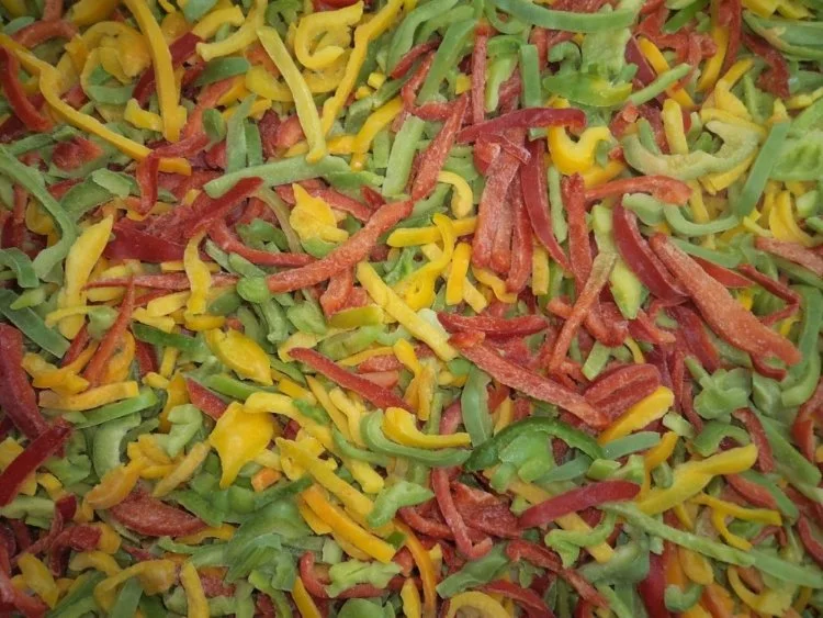 Frozen IQF Red, Green, Yellow Bell Pepper