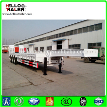 Work platform 800mm height 3 axle low loader semi trailer, 60 Tons low loader trailer