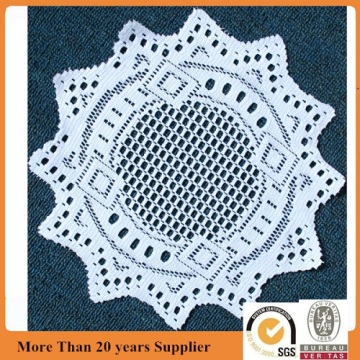 Round White Polyester Lace Placemats 