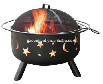 Black Big Sky Stars and Moons Firepit