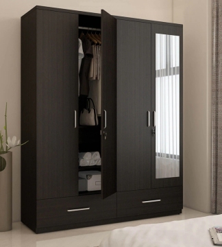 4 door wardrobe with mirror