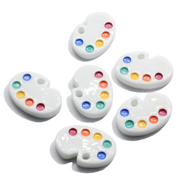 Vente en gros joli 100 pièces / sac coloré blanc artiste tableau de tirage dos plat cabochons en résine pour Slime faisant des accessoires