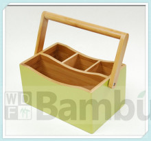 2014- NEWEST !!!100% Mao Bamboo Cutlery Caddy w/ Color