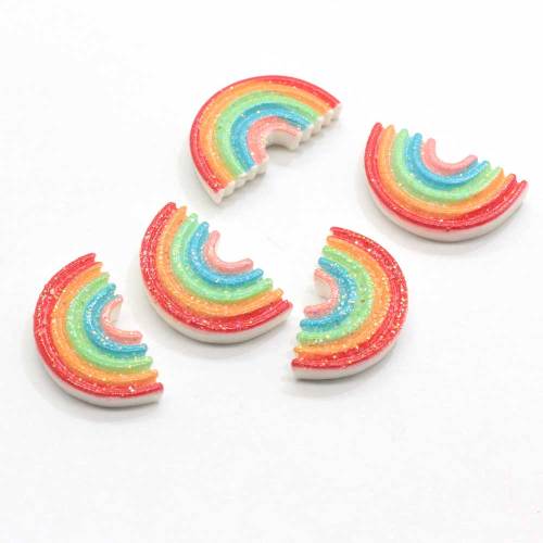 Wholesale Resin Kawaii Colorful Cloud Flatback Charms Colorful Cloud Artificial Crafts Slime Filler Diy Ornament