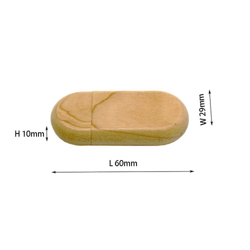 Bulk USB rotondo classico in legno