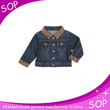 Fashion outerwear children's clothing winter coat baby boy denim jacket