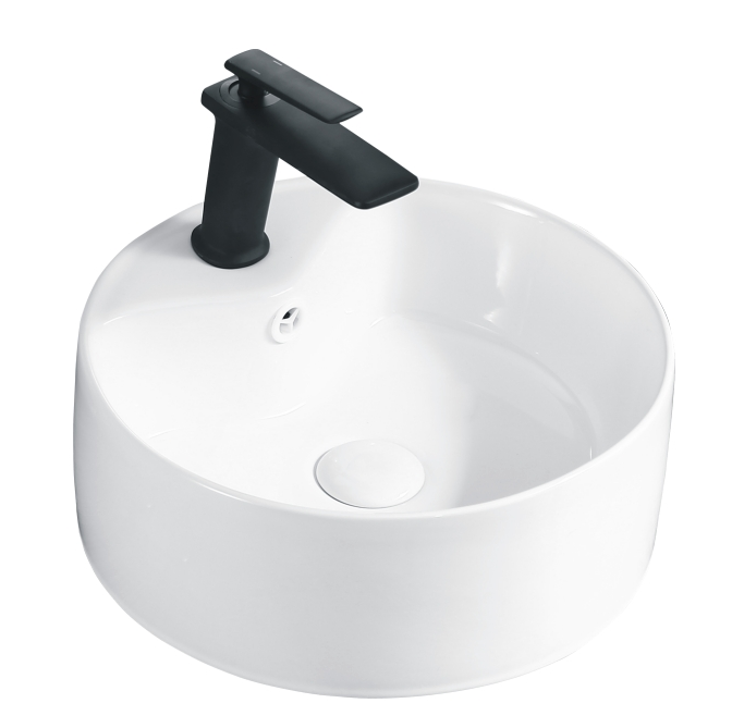 Round Counter Top Ceramic Basin With Tap Hole
